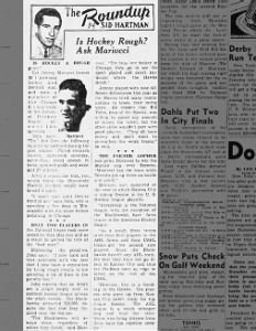 Is Hockey Rough? by Sid Hartman; Minneapolis Daily Times April 12, 1947